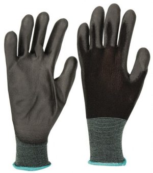 General Purpose Work Gloves: Medium, Polyurethane Coated, Nylon