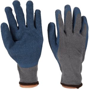 General Purpose Work Gloves: Large, Latex Coated, Cotton Blend
