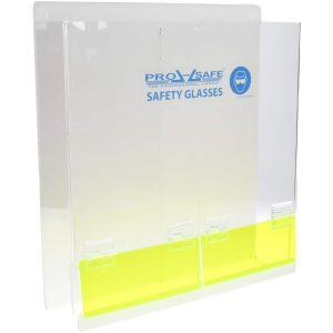 35 Pair Cabinet with Individual Compartments, Safety Glasses and Goggles Dispenser