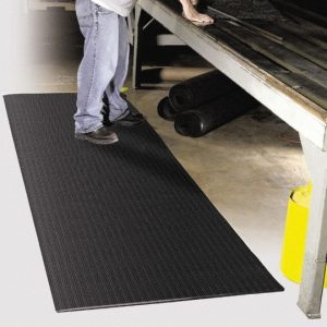 Anti-Fatigue Mat: 5' Long, 3' Wide, 3/8 Thick, Vinyl, Beveled Edges, Light-Duty