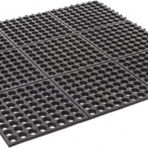 Anti-Fatigue Modular Tile Mat: Dry & Wet Environment, 3" Length, 36" Wide, 5/8" Thick, Black