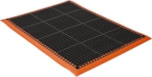 Anti-Fatigue Mat: 52" Length, 36" Wide, 7/8" Thick, Natural Rubber, Beveled Edge, Heavy-Duty