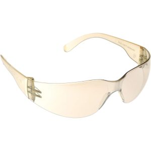 Safety Glass: Scratch-Resistant, Polycarbonate, Silver Lenses, Frameless, UV Protection
