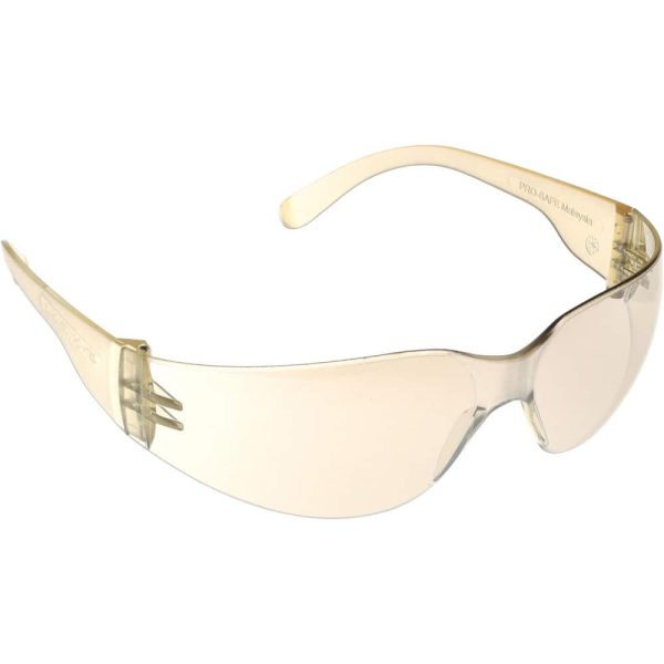 Safety Glass: Scratch-Resistant, Polycarbonate, Silver Lenses, Frameless, UV Protection