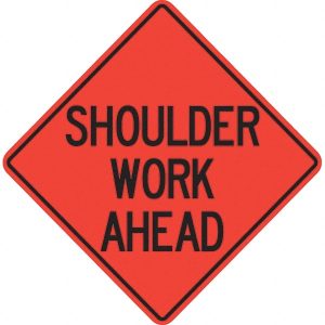 Traffic Control Sign: Triangle, "Merge Right"