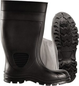 Work Boot: Size 10, 15" High, Polyvinylchloride, Plain Toe