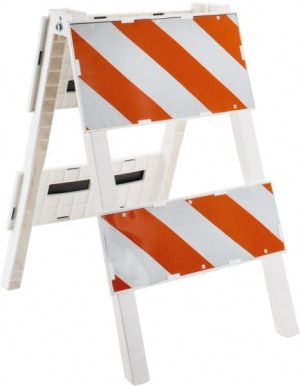 24 Inch Wide x 45-1/2 Inch High, Reflective, Plastic Type II Barricade