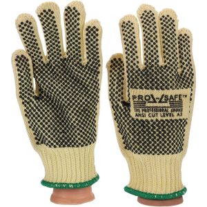 Cut & Abrasion-Resistant Gloves: Size M, ANSI Cut A3, Polyvinylchloride, Kevlar