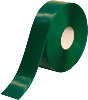 Floor & Aisle Marking Tape: 3" Wide, 100' Long, 50 mil Thick, Polyvinylchloride