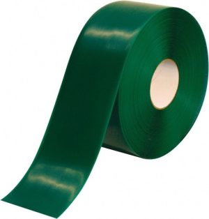 Floor & Aisle Marking Tape: 4" Wide, 100' Long, 50 mil Thick, Polyvinylchloride