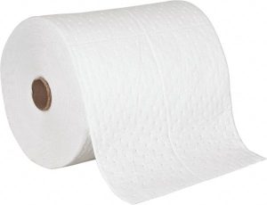 Sorbent Pad: Petroleum Based & Oil Only Use, 15" Wide, 150' Long, 28 gal, White
