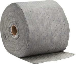 Sorbent Pad: Universal Use, 15" Wide, 150' Long, 25 gal, Gray