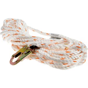 50' Long, 350 Lb Capacity, 1 Leg Locking Snap Hook Harness Lifeline