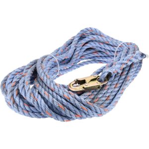 100' Long, 350 Lb Capacity, 1 Leg Locking Snap Hook Harness Lifeline