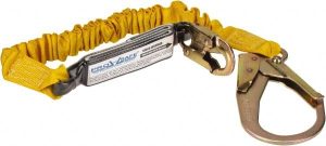 6' Long, 350 Lb Capacity, 1 Leg Locking Snap Hook Harness Shock Absorbing Lanyard