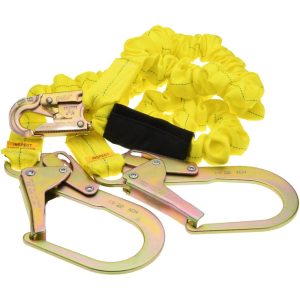 6' Long, 350 Lb Capacity, 1 Leg Locking Snap Hook Harness Shock Absorbing Lanyard