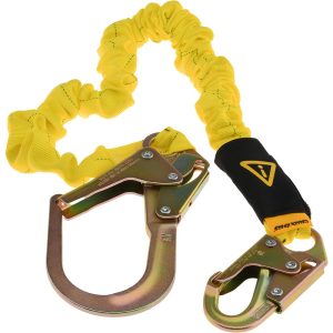 6' Long, 350 Lb Capacity, 1 Leg Locking Snap Hook Harness Shock Absorbing Lanyard