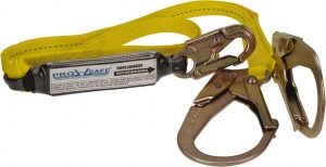 6' Long, 350 Lb Capacity, 2 Leg Locking Snap Hook Harness Shock Absorbing Lanyard
