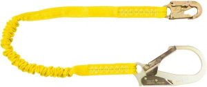 6' Long, 350 Lb Capacity, 2 Leg Locking Snap Hook Harness Shock Absorbing Lanyard
