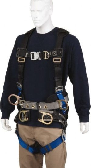 Fall Protection Harnesses: 350 Lb, Construction Style, Size 2X-Large, Polyester