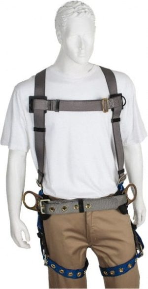 Fall Protection Harnesses: 350 Lb, Construction Style, Size 2X-Large, Polyester