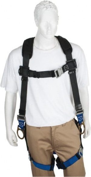 Fall Protection Harnesses: 350 Lb, Padded Back and Side D-Rings Style, Size 2X-Large, Polyester