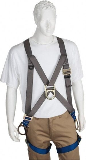 Fall Protection Harnesses: 350 Lb, Quick-Connect Back and Side D-Rings Style, Size X-Large, Polyester