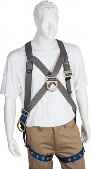 Fall Protection Harnesses: 350 Lb, Cross-Over Style, Size 2X-Large, Polyester