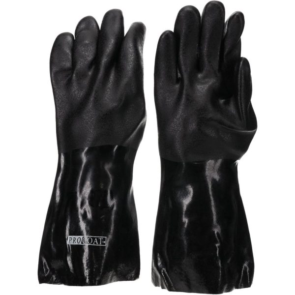 Chemical Resistant Gloves: Large, Polyvinylchloride, Supported