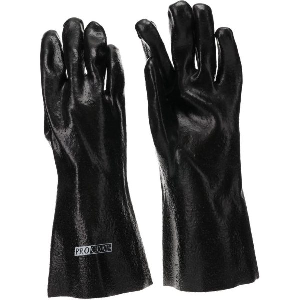Chemical Resistant Gloves: Large, Polyvinylchloride, Supported