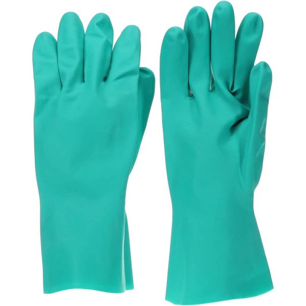Chemical Resistant Gloves: 2X-Large, 15 mil Thick, Nitrile, Unsupported