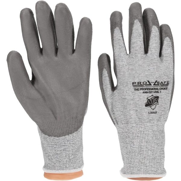 Cut, Puncture & Abrasive-Resistant Gloves: Size XL, ANSI Cut A3, ANSI Puncture 2, Polyurethane, HPPE