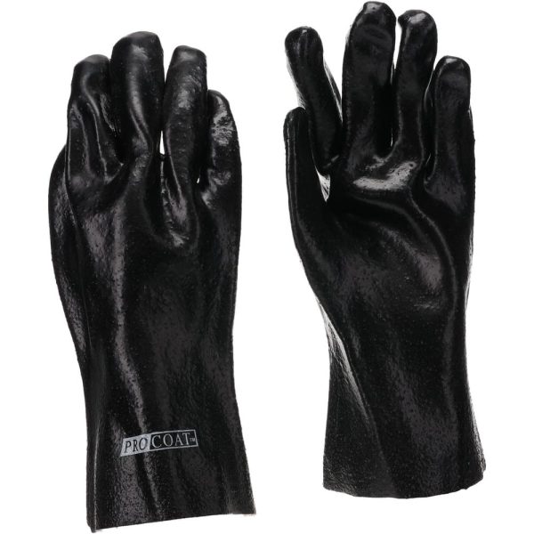 Chemical Resistant Gloves: Large, Polyvinylchloride, Supported