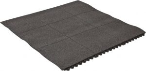 Anti-Fatigue Modular Tile Mat: Dry & Wet Environment, 3" Length, 36" Wide, 5/8" Thick, Black