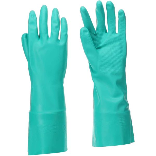 Chemical Resistant Gloves: 2X-Large, 15 mil Thick, Nitrile, Unsupported