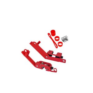 Electrical Equipment Lockouts; Type: Tall & Wide Toggle Circuit Breaker Lockout ; Legend: None ; Material: Nylon; Metal; Plastic ; Lockout Body Color: Red ; Number Of Circuits: 2 ; Maximum Number of Padlocks: 1