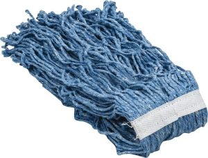 Wet Mop Loop: Clamp Jaw, X-Small, Blue Mop, Blended Fiber