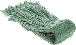 Wet Mop Loop: Clamp Jaw, Small, Green Mop, Blended Fiber