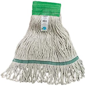 Wet Mop Loop: Clamp Jaw, Medium, White Mop, Cotton