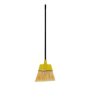 12" Wide, Yellow Polypropylene Bristles, Vinyl-Coated Metal Handle, Angled Broom