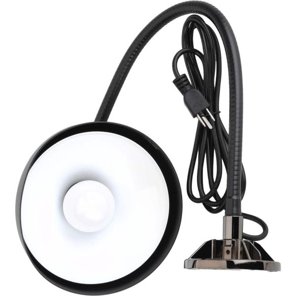 Task Light: Incandescent & LED, 25" Reach, Gooseneck Arm, Arm & Magnetic, Black