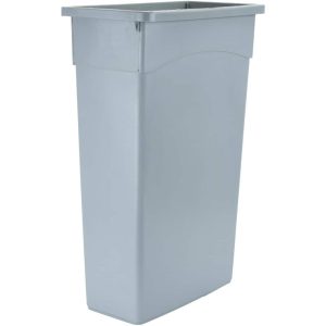 Trash Can: 23 GAL, Rectangle, Gray