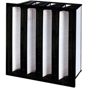 Pleated Air Filter: 12 x 24 x 12", MERV 15, V-Bank Mini-Pleat