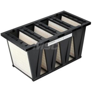 Pleated Air Filter: 12 x 24 x 12", MERV 16, V-Bank Mini-Pleat