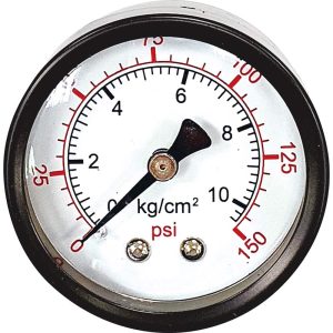 FRL Pressure Gauge: Steel, 1/8" Port, Use with Miniature Filter & Compact Regulator