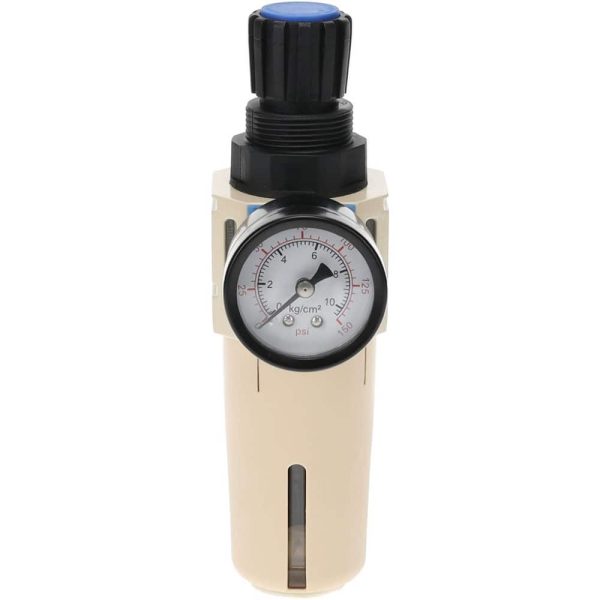 FRL Combination Unit: 1/4 NPT, Compact with Pressure Gauge