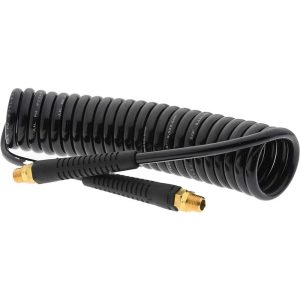 Coiled & Self Storing Hose: 1/4" ID, 15' Long, MNPT