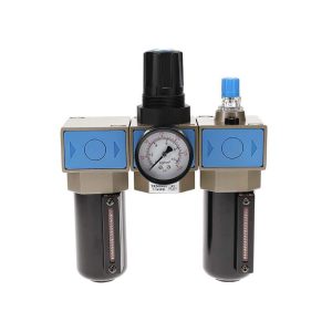 FRL Combination Unit: 3/8 NPT, Intermediate with Pressure Gauge