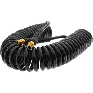 Coiled & Self Storing Hose: 1/4" ID, 25' Long, MNPT