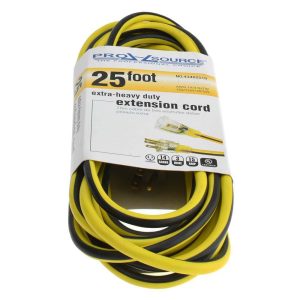 25', 14/3 Gauge/Conductors, Yellow/Black Outdoor Extension Cord